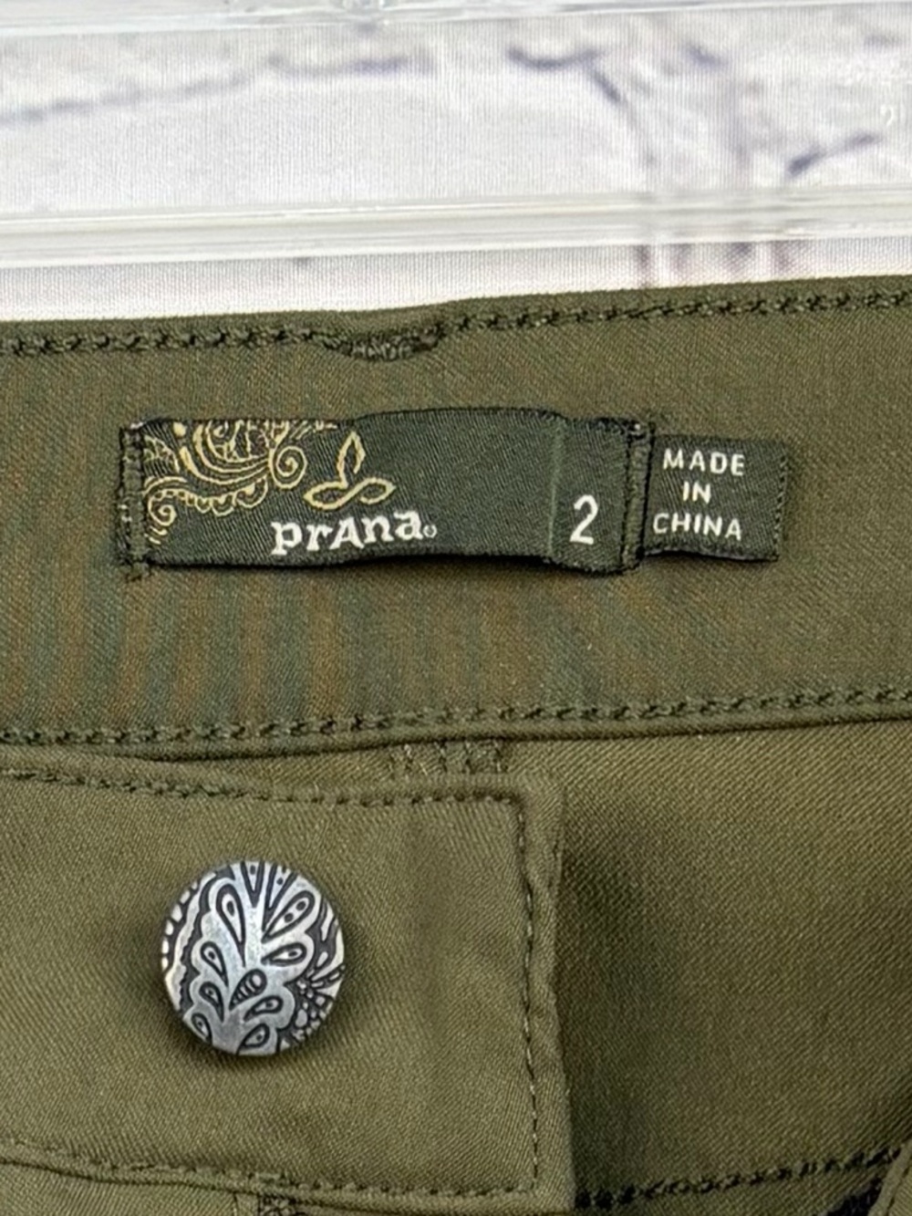prAna Meme Pant Skinny Cargo Hiking Pants Green Sz 2 - Picture 7 of 15